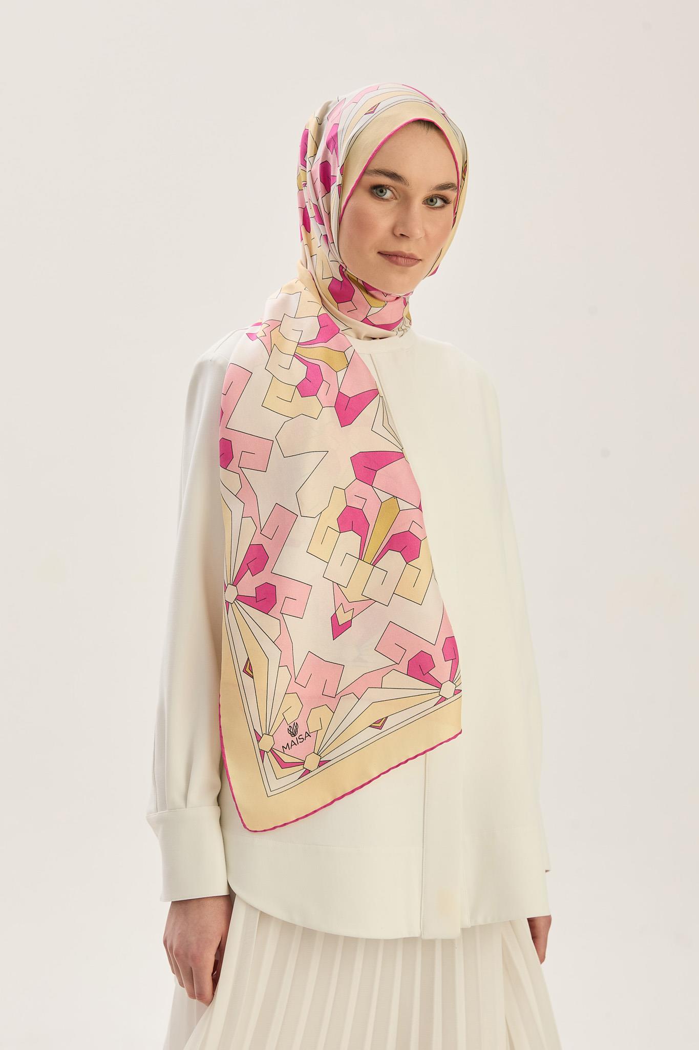 TARA PAMUK İPEK ŞAL 70*190 CM - PEMBE
