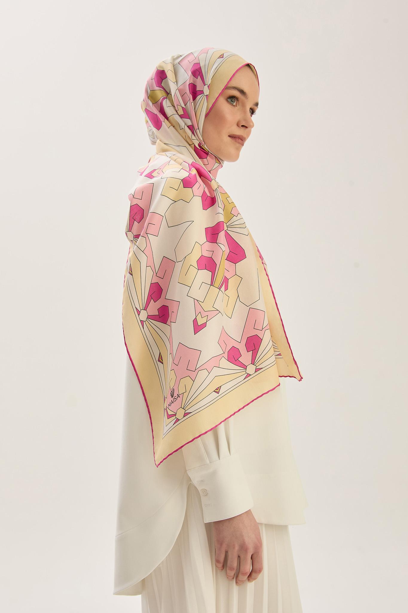 TARA PAMUK İPEK ŞAL 70*190 CM - PEMBE
