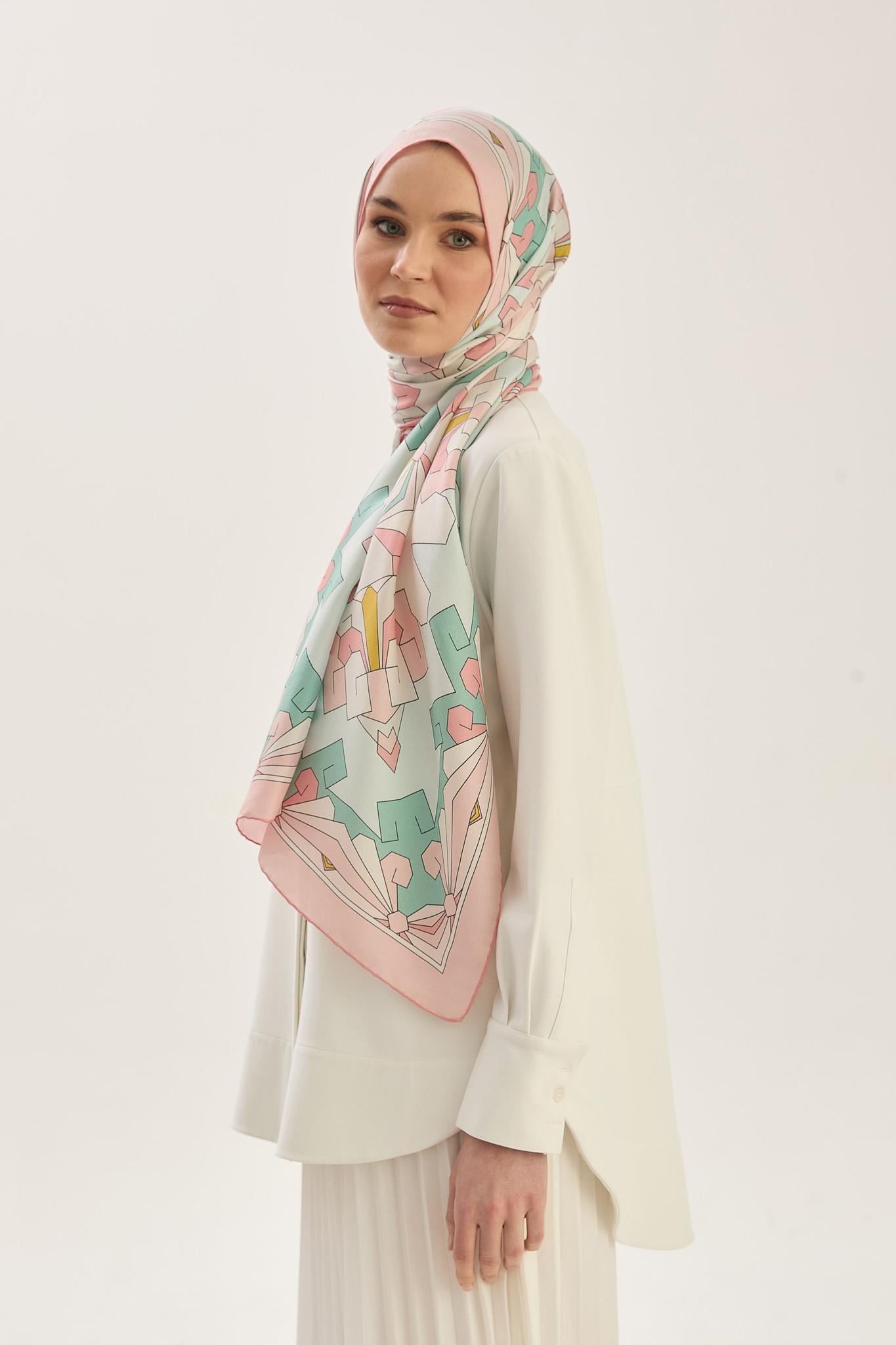 TARA PAMUK İPEK ŞAL 70*190 CM - PUDRA PEMBE