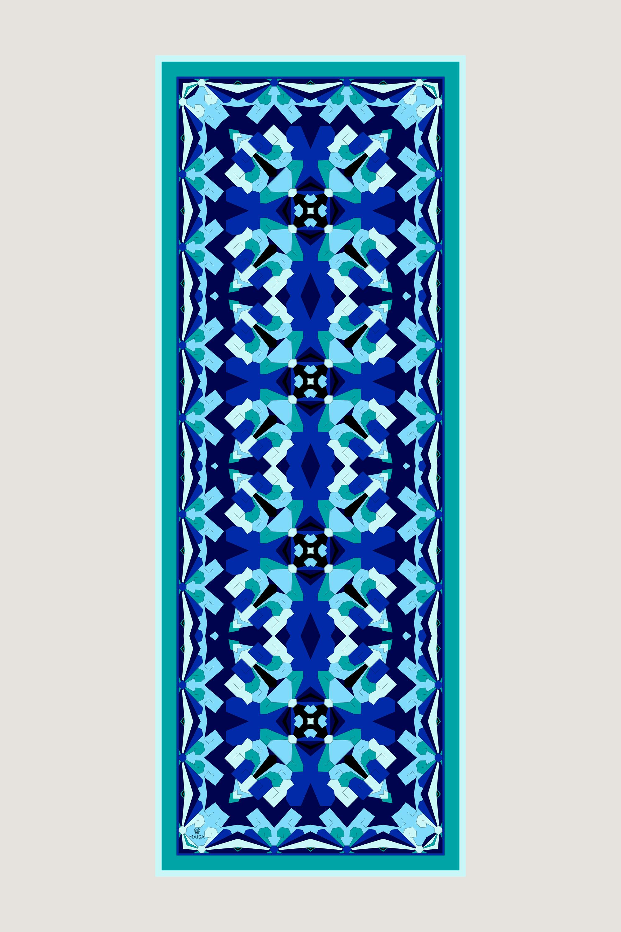 TARA PAMUK İPEK ŞAL 70*190 CM - TURKUAZ