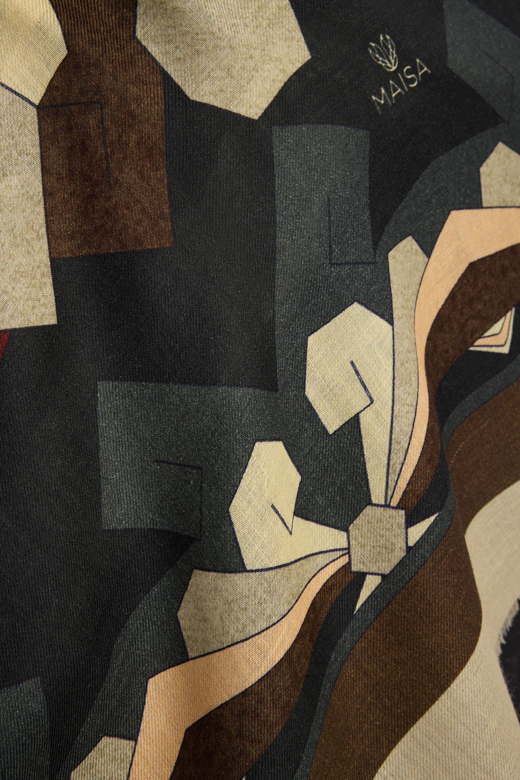 TARA YÜN İPEK EŞARP 110*110 CM - KAHVERENGİ