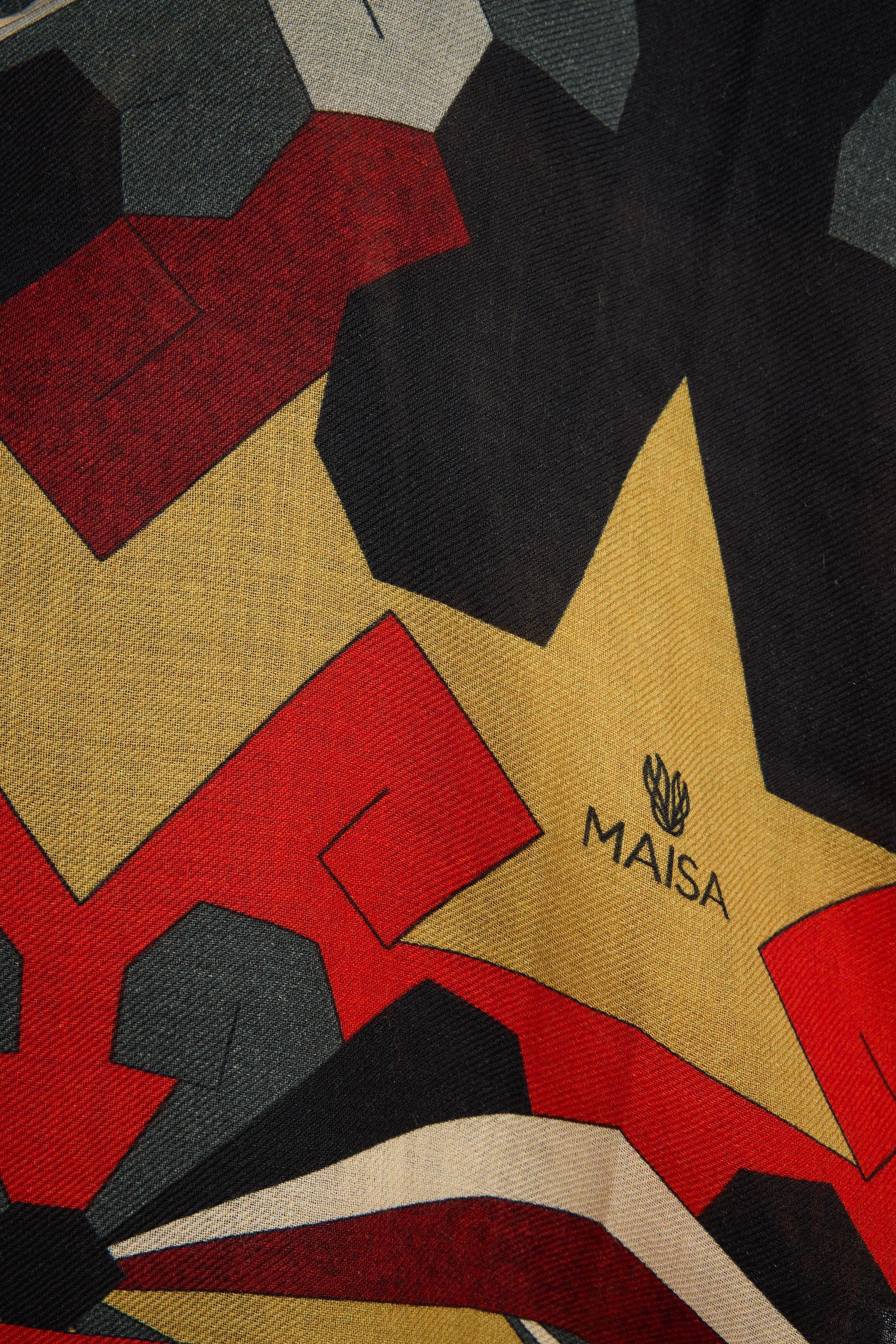 TARA YÜN İPEK EŞARP 110*110 CM - KIRMIZI