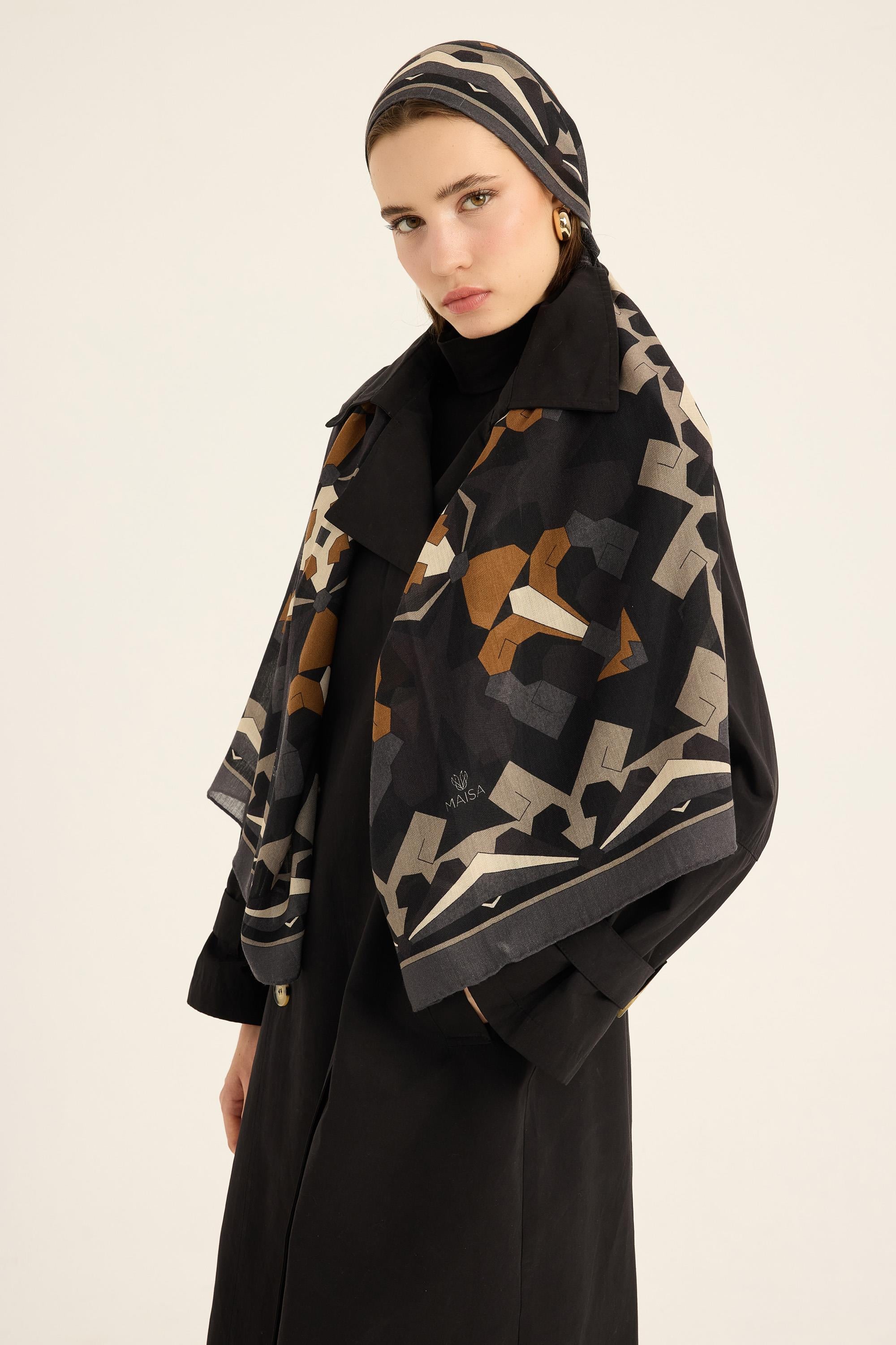 TARA YÜN İPEK KAŞMİR ŞAL 70*200 CM - ANTRASİT