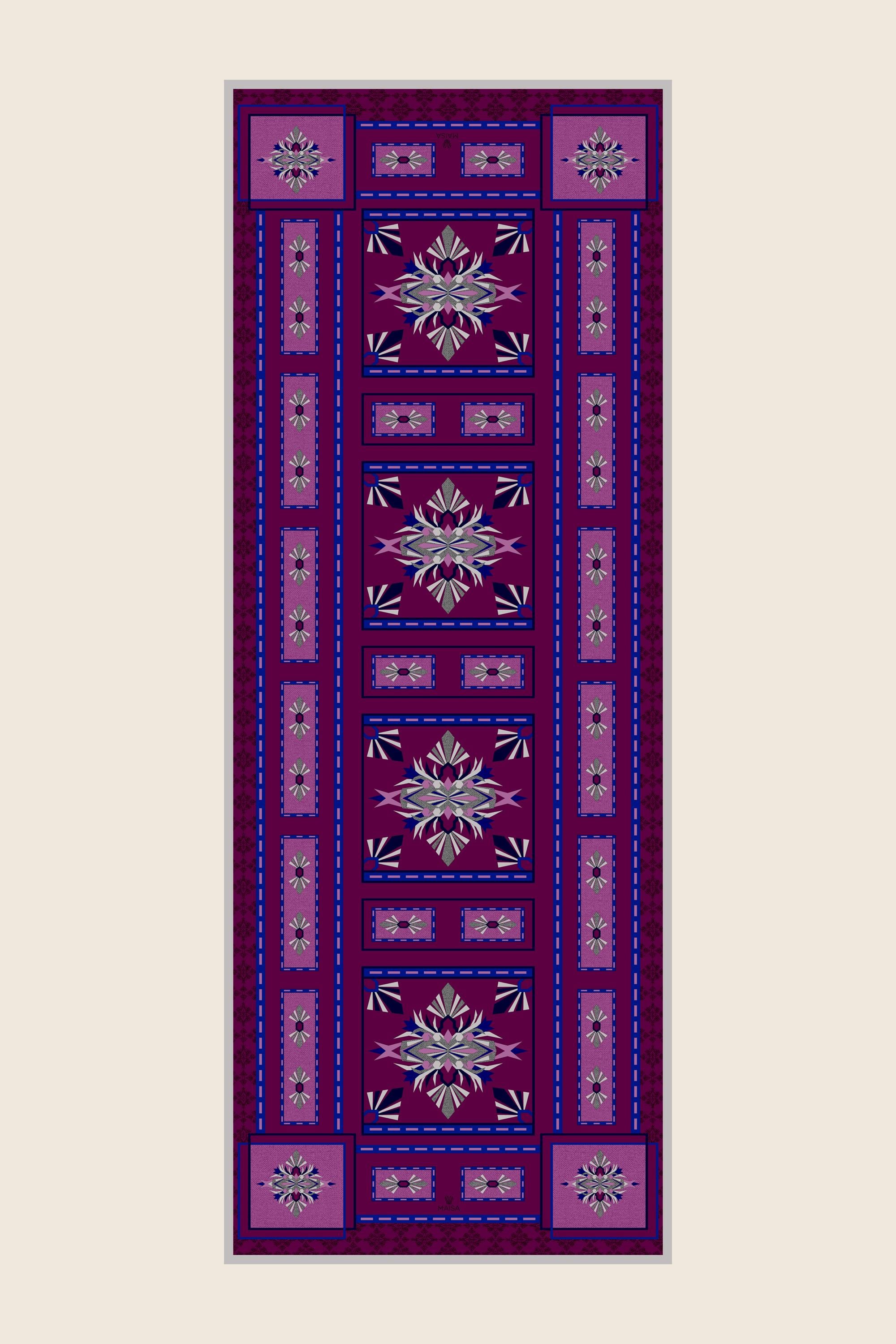 TUSEM YÜN İPEK KAŞMİR ŞAL 70*200 CM - MOR