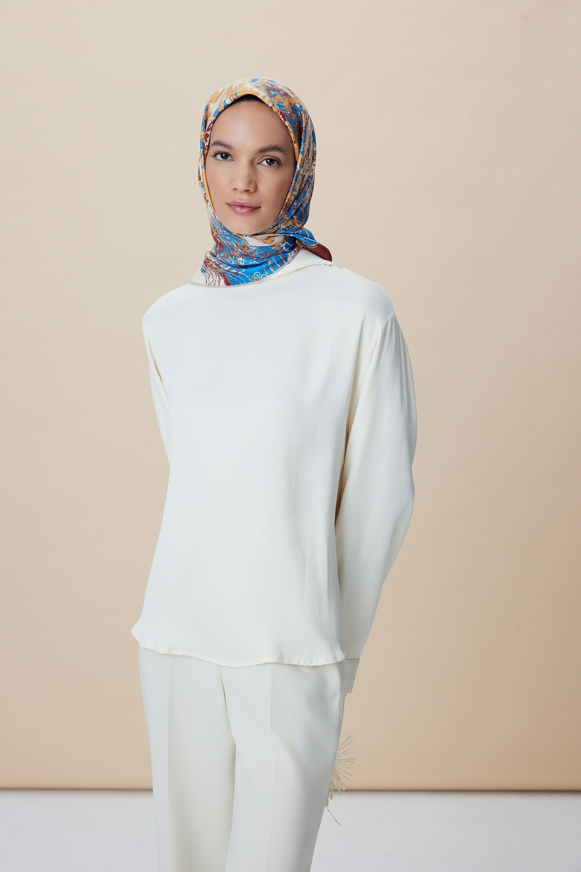 TUVANA MULBERRY İPEK EŞARP 90*90 CM - BEJ