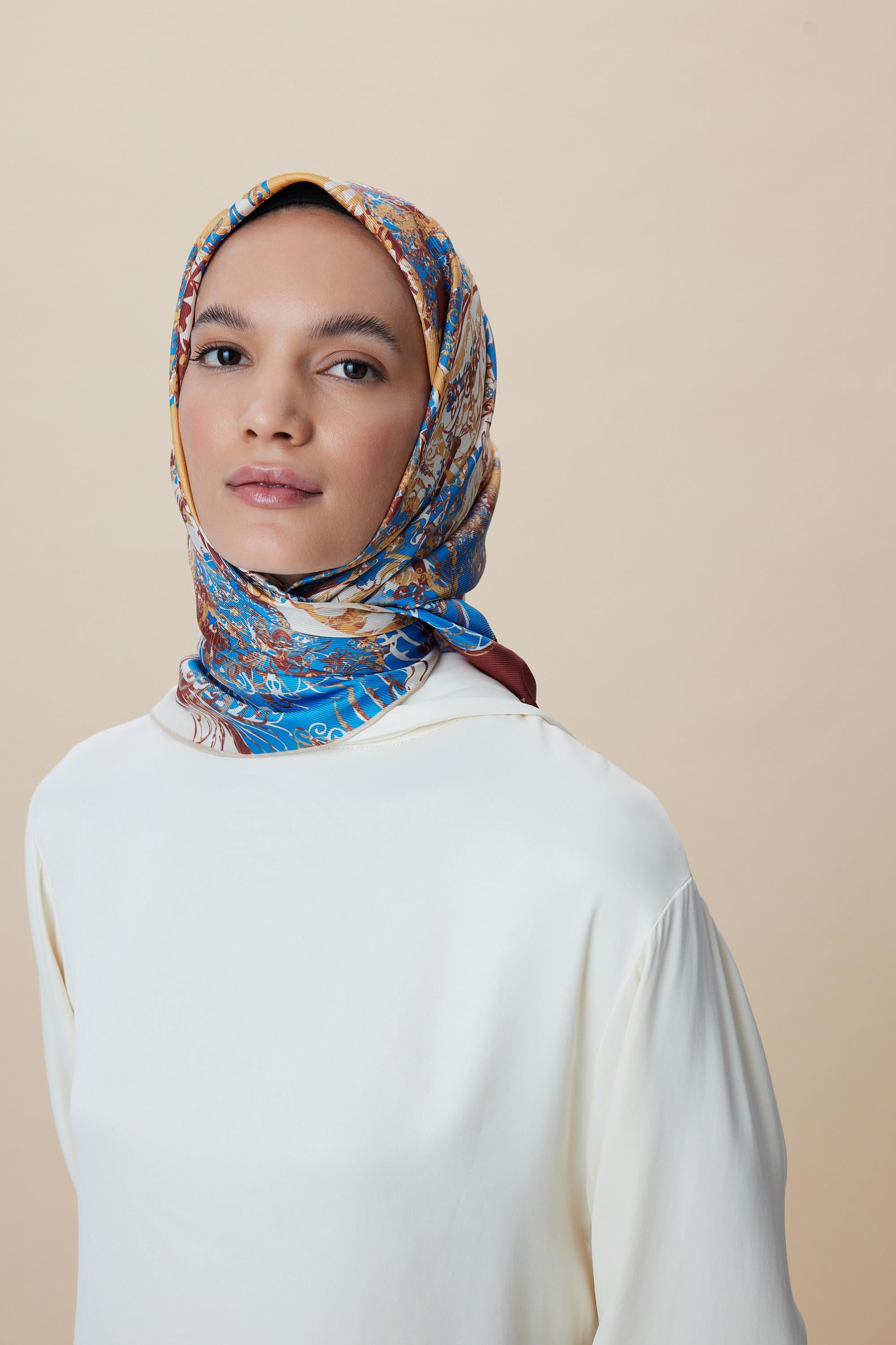 TUVANA MULBERRY İPEK EŞARP 90*90 CM - BEJ