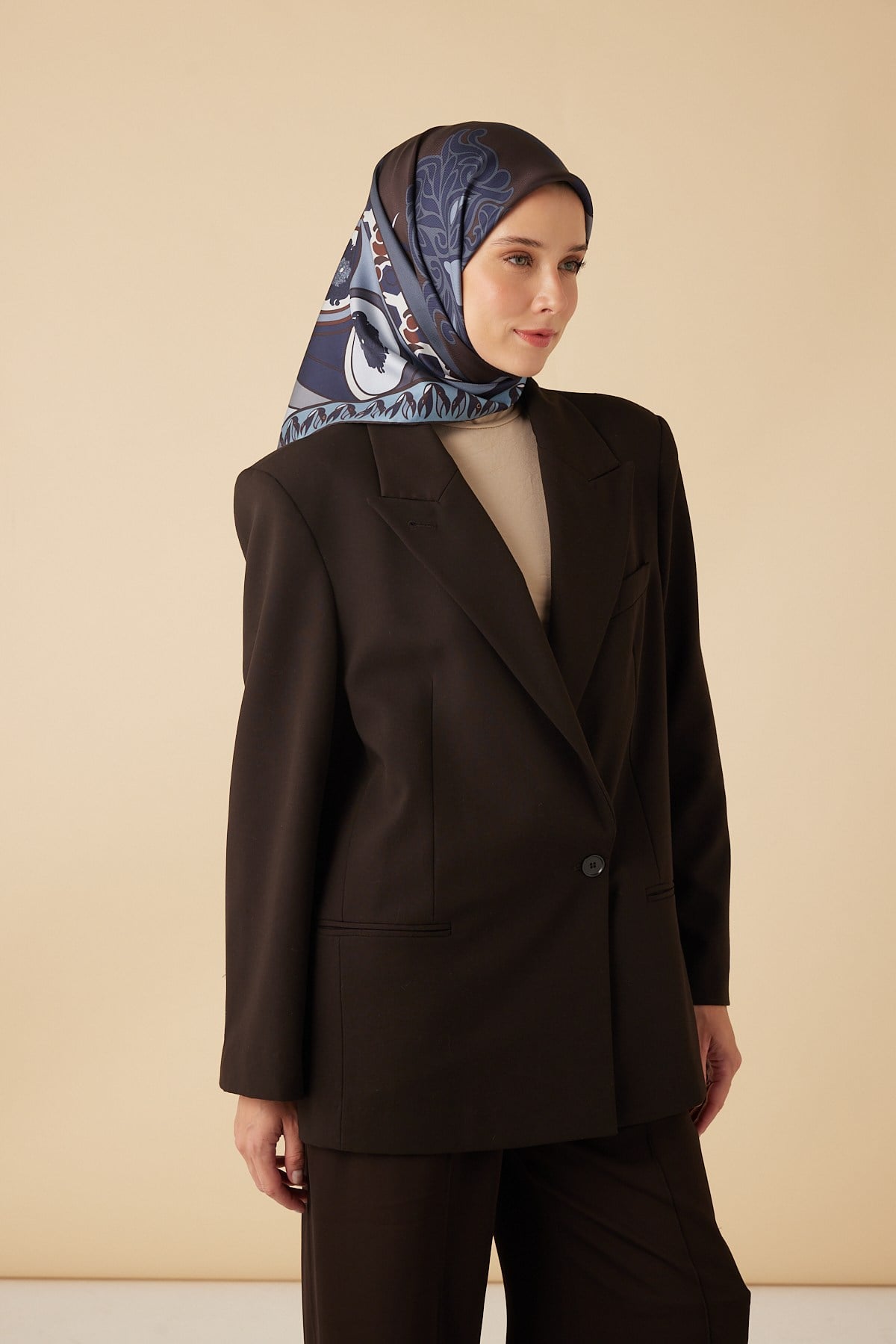 VERDA MULBERRY İPEK EŞARP 90*90 CM - İNDIGO