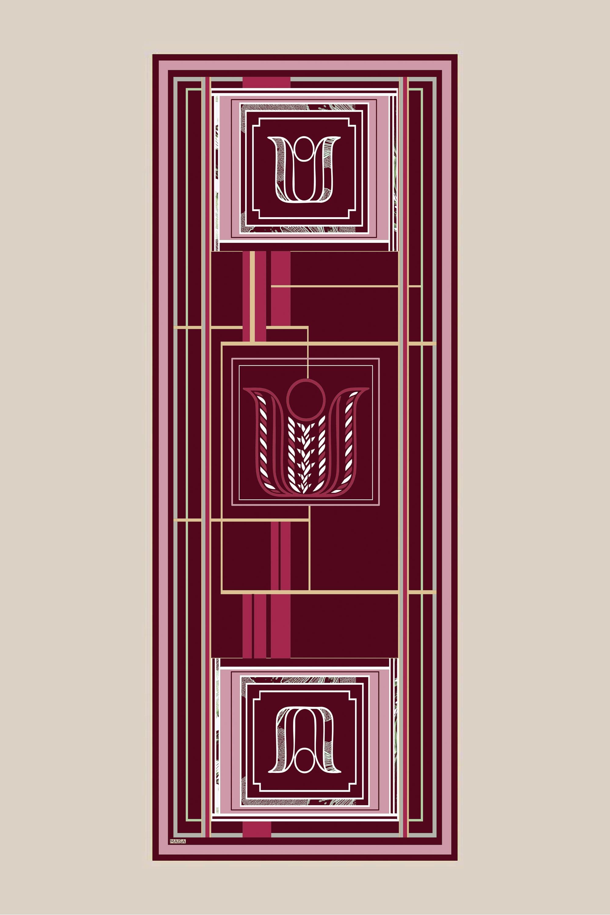 VİRA KREP İPEK ŞAL 70*190 CM - BORDO