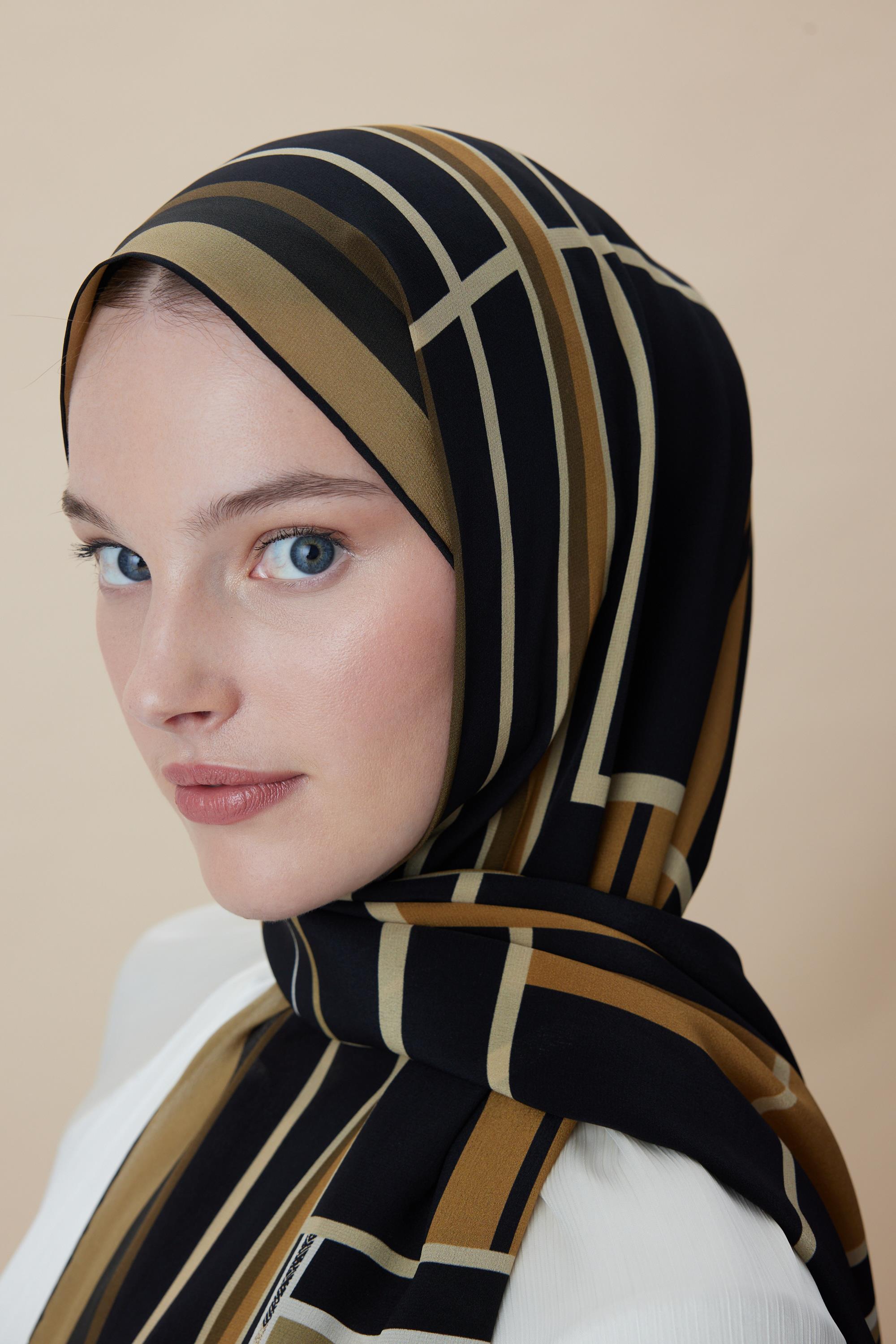 VİRA KREP İPEK ŞAL 70*190 CM - GOLD