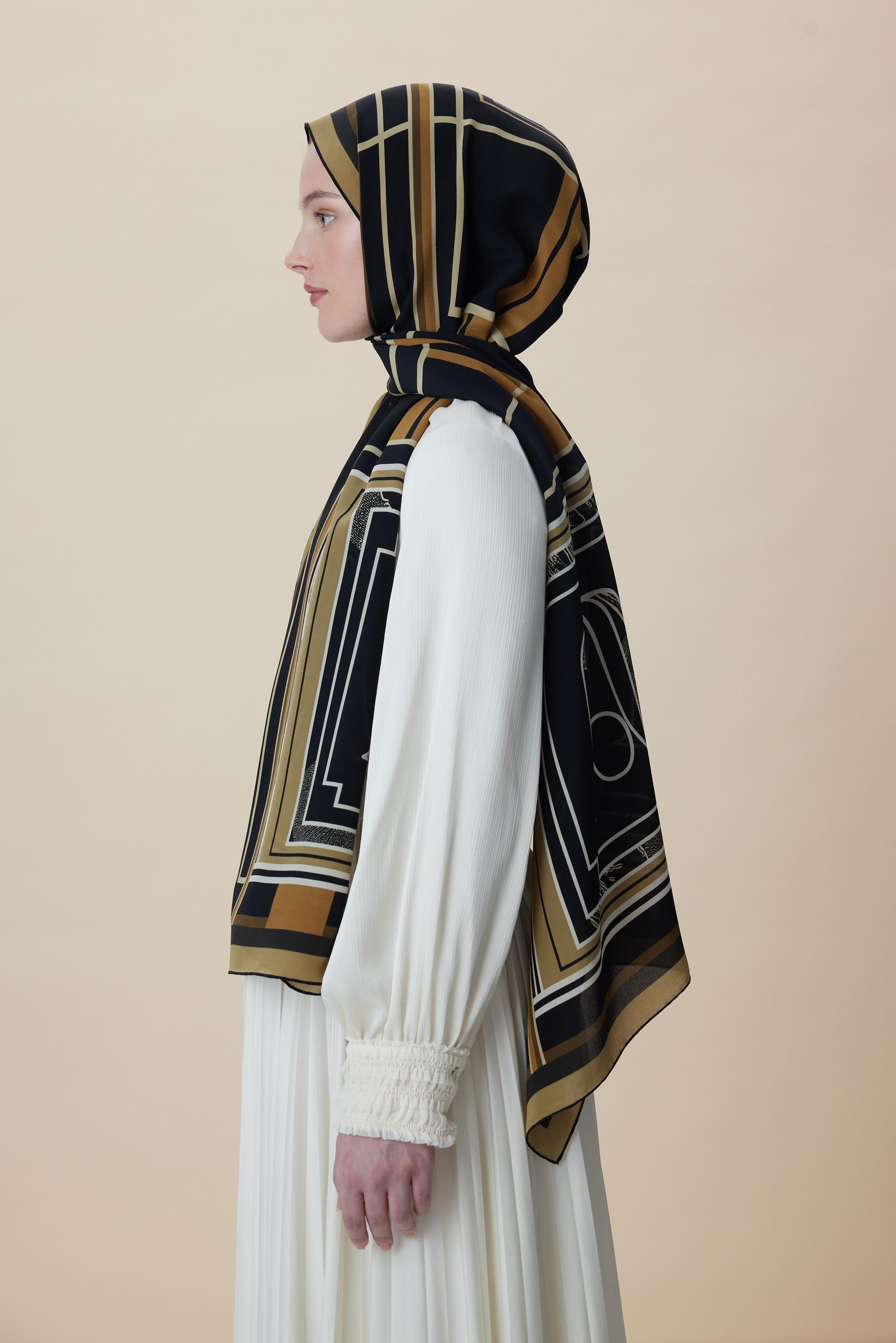 VİRA KREP İPEK ŞAL 70*190 CM - GOLD