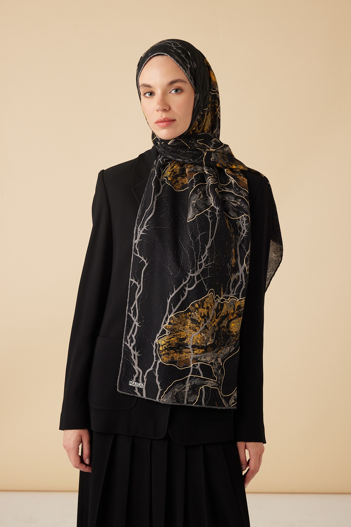 VUSLAT YÜN İPEK KAŞMİR ŞAL 70*200 CM - ANTRASİT