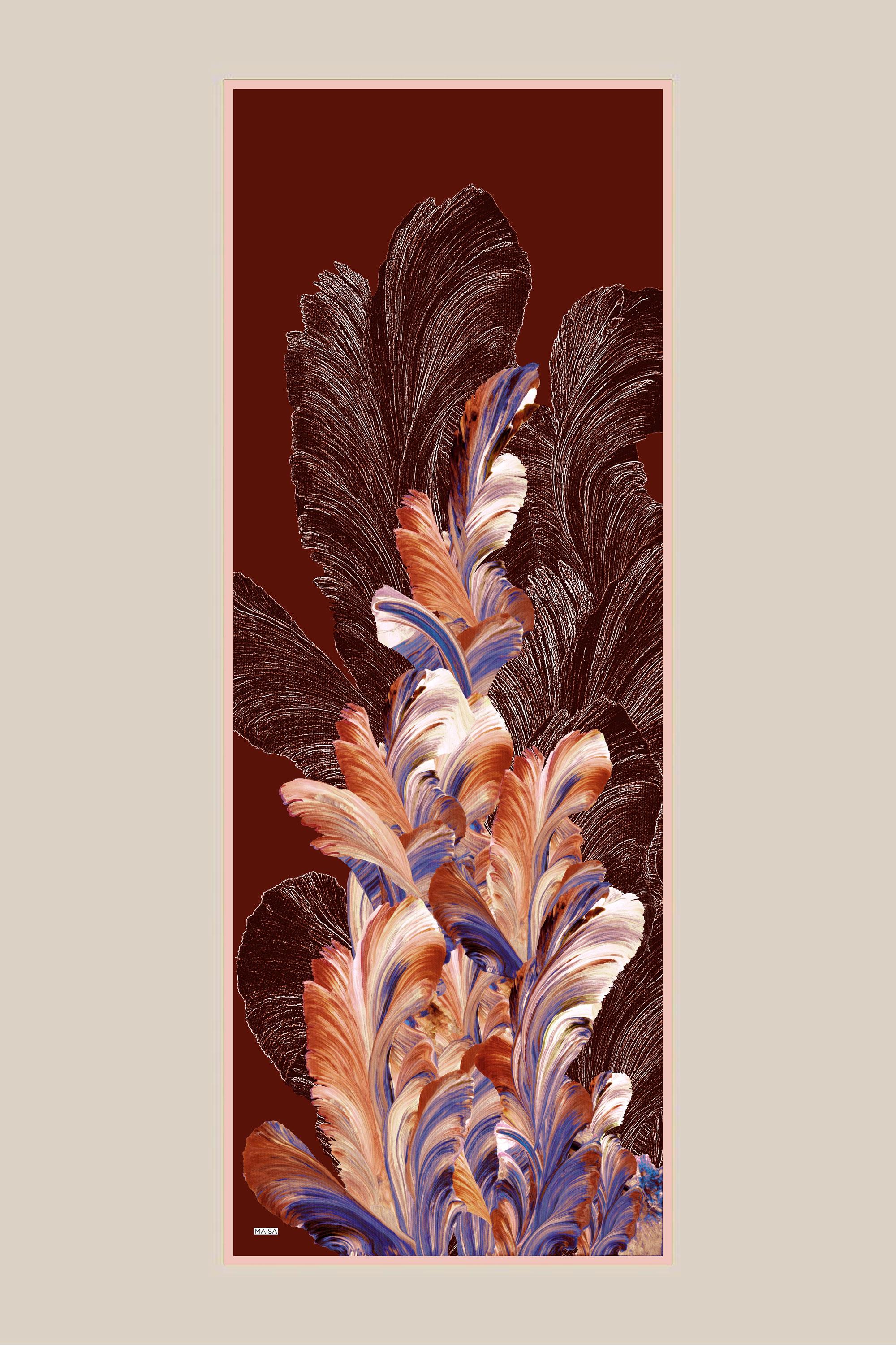 YAKAMOZ KREP İPEK ŞAL 70*190 CM - BORDO