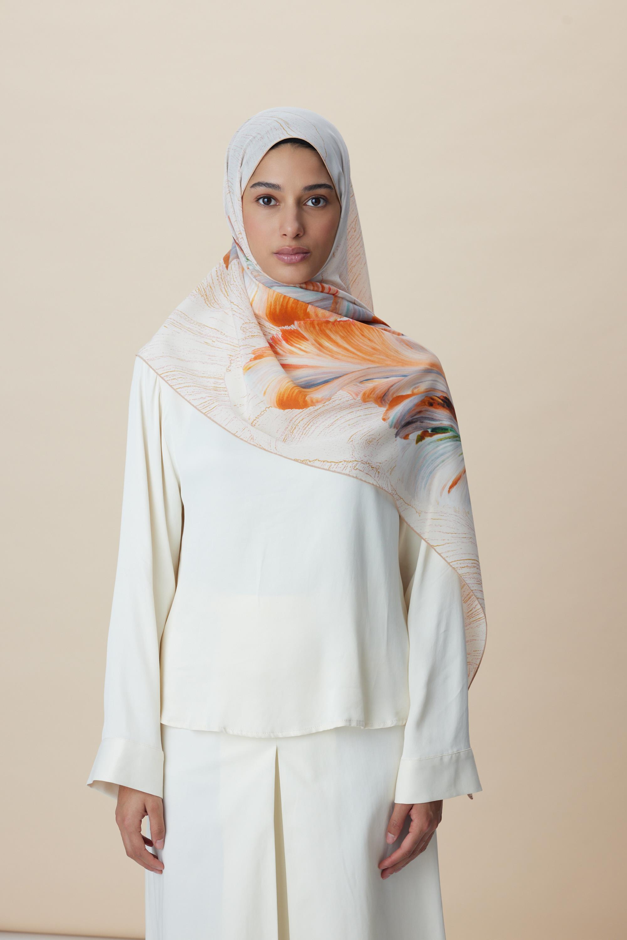YAKAMOZ KREP İPEK ŞAL 70*190 CM - TAŞ