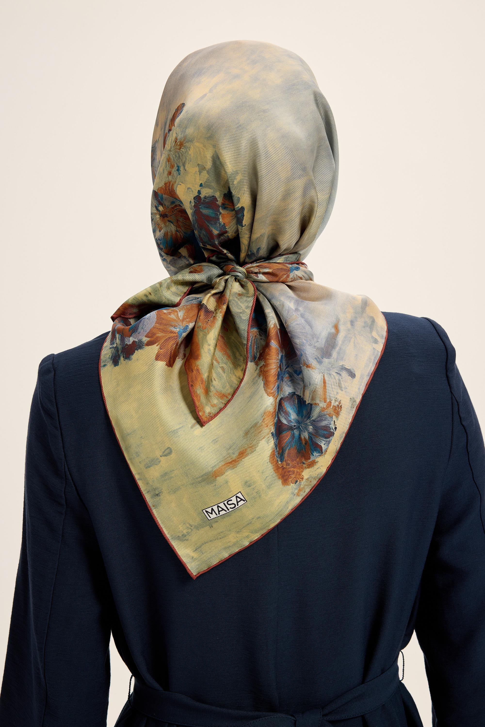 YONCA MULBERRY İPEK EŞARP 90*90 CM - KAHVERENGİ