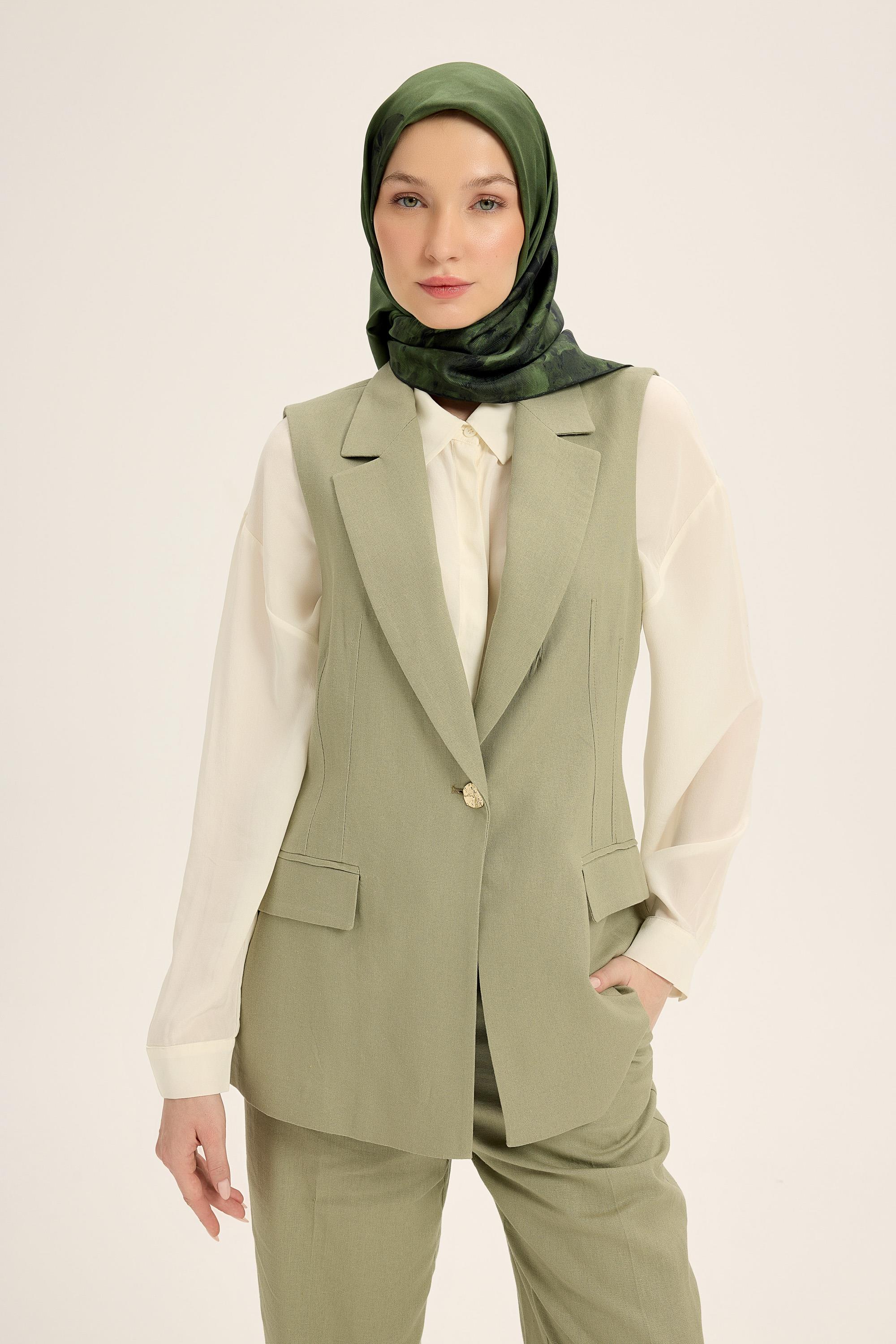 YONCA MULBERRY İPEK EŞARP 90*90 CM - KOYU YEŞİL