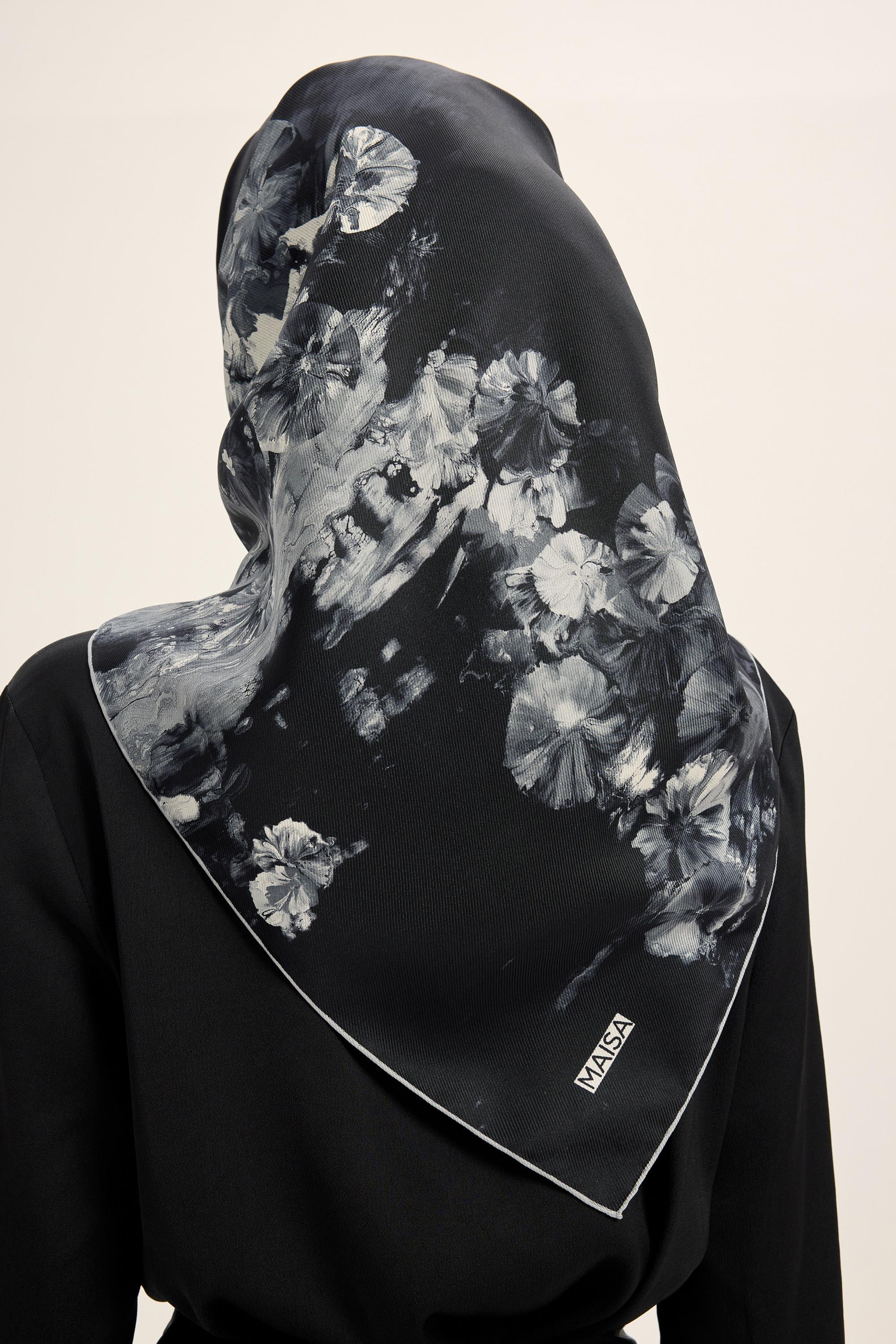 YONCA MULBERRY İPEK EŞARP 90*90 CM - SİYAH