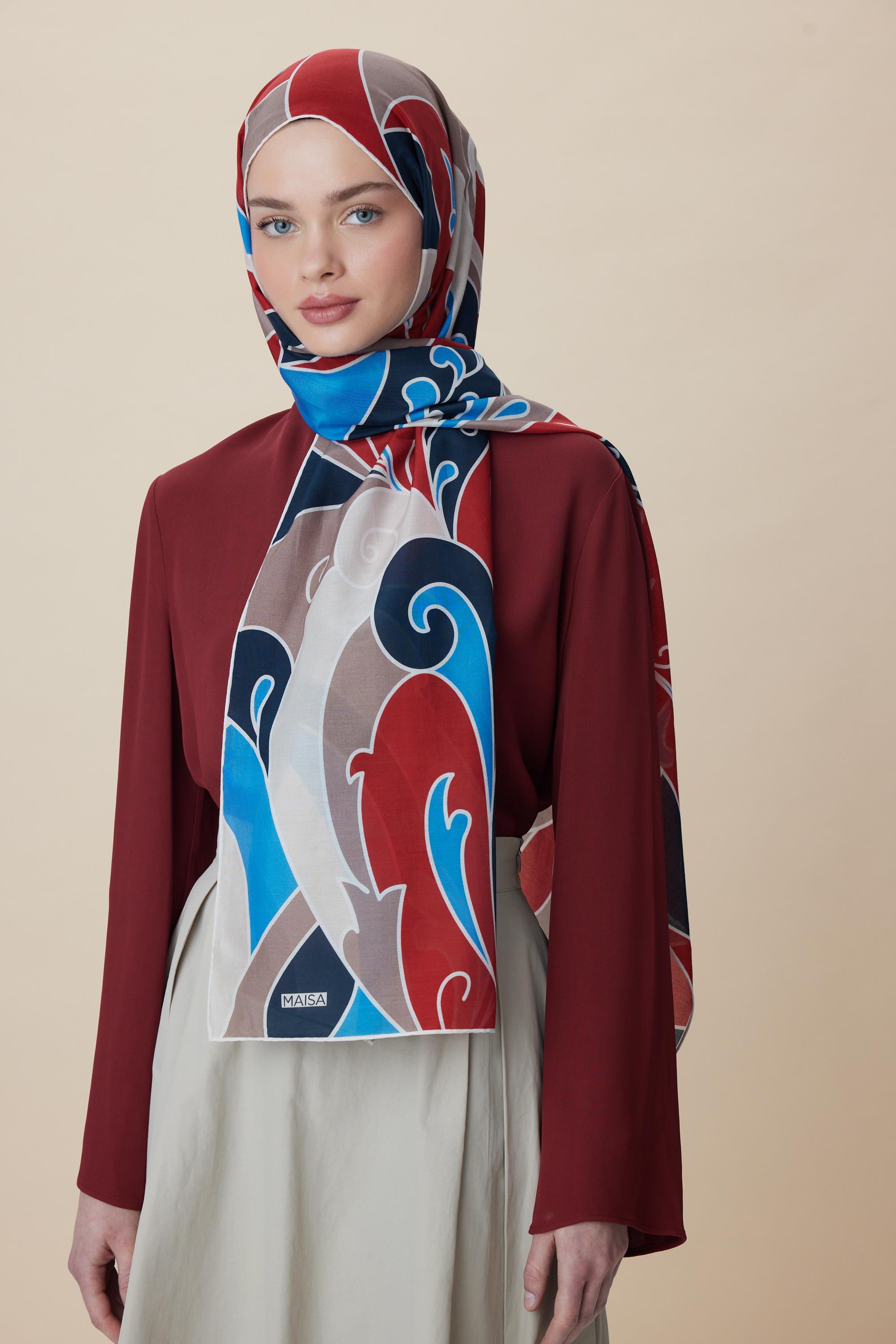 YOSUN PAMUK İPEK ŞAL 70*190 CM - MAVİ