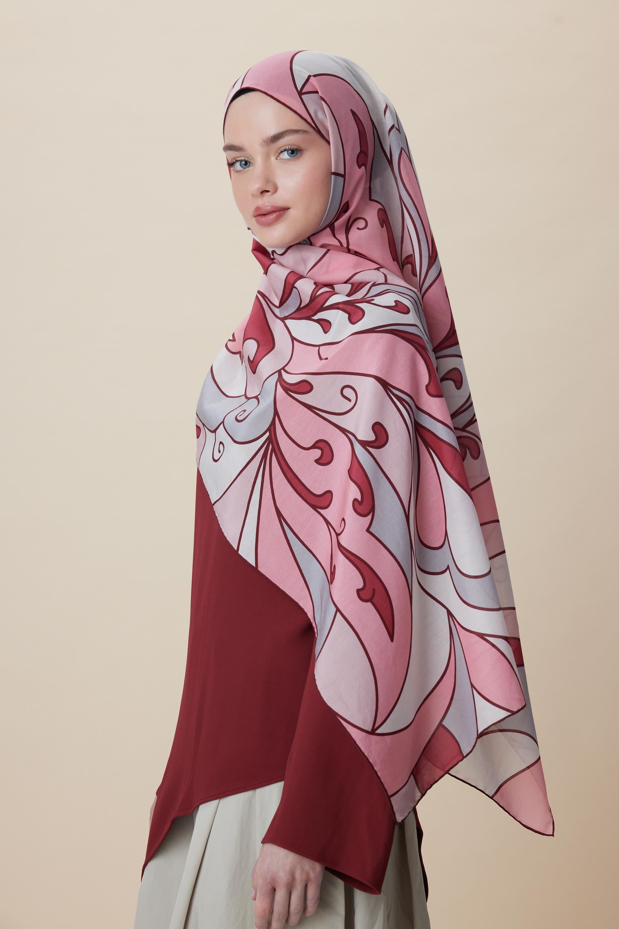 YOSUN PAMUK İPEK ŞAL 70*190 CM - PEMBE