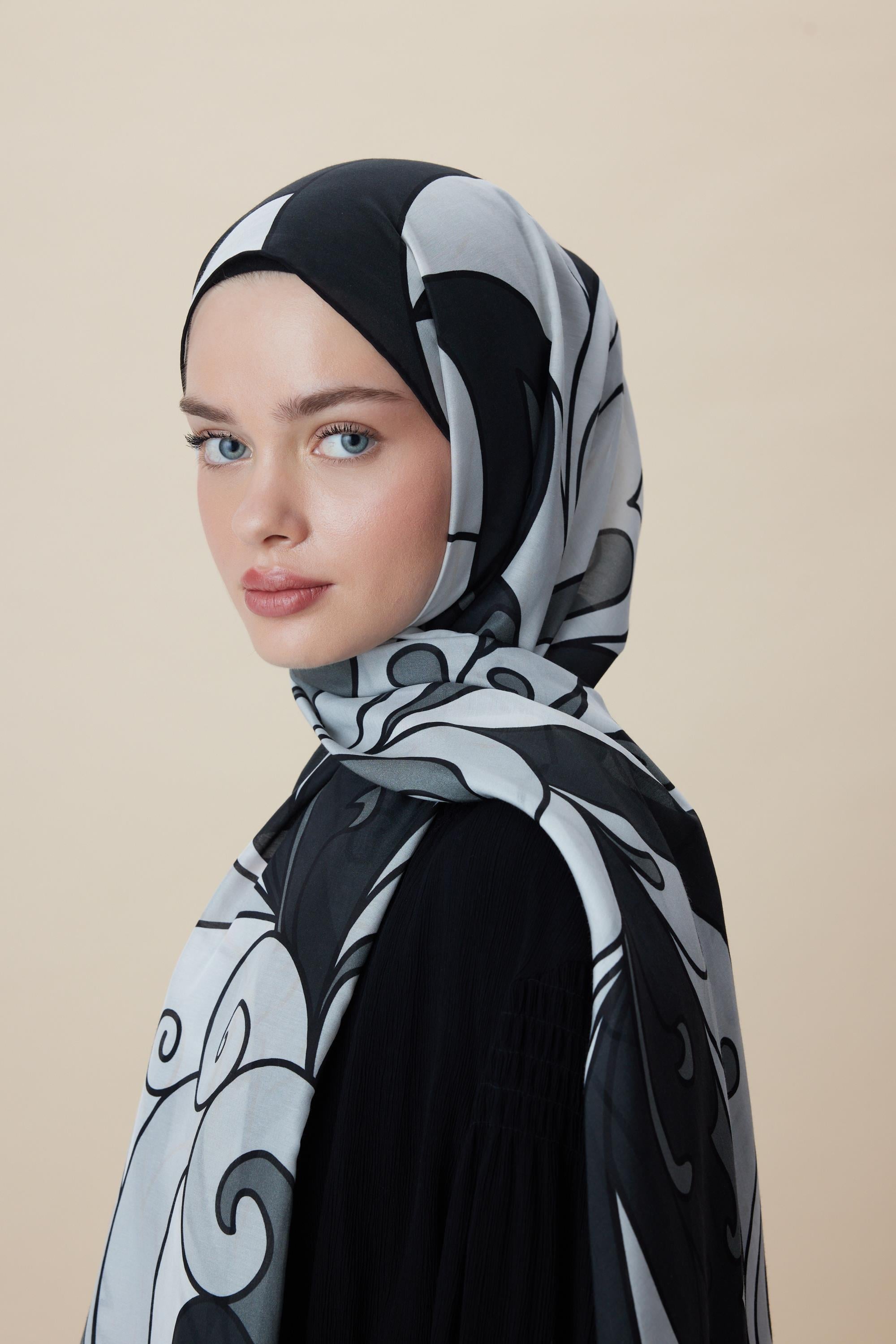YOSUN PAMUK İPEK ŞAL 70*190 CM - SİYAH