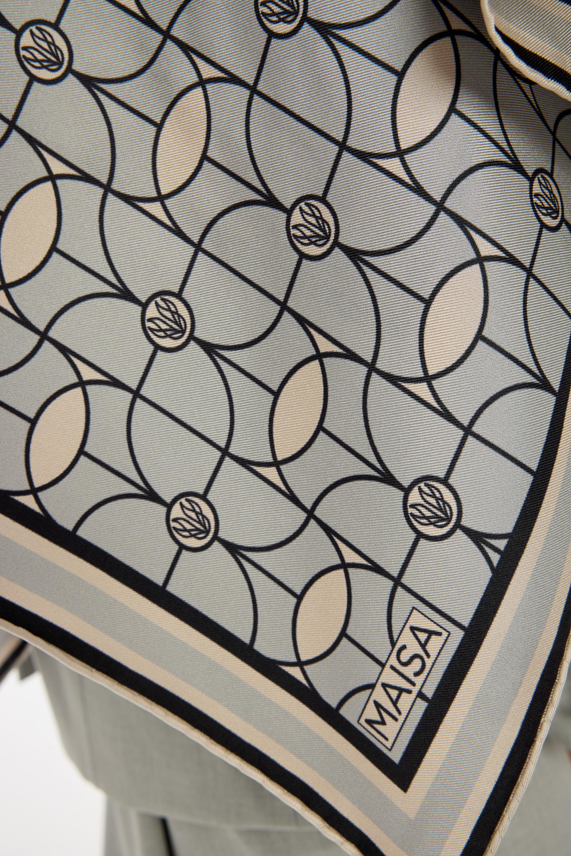 ZERRE TİVİL İPEK EŞARP 90*90 CM - GRİ