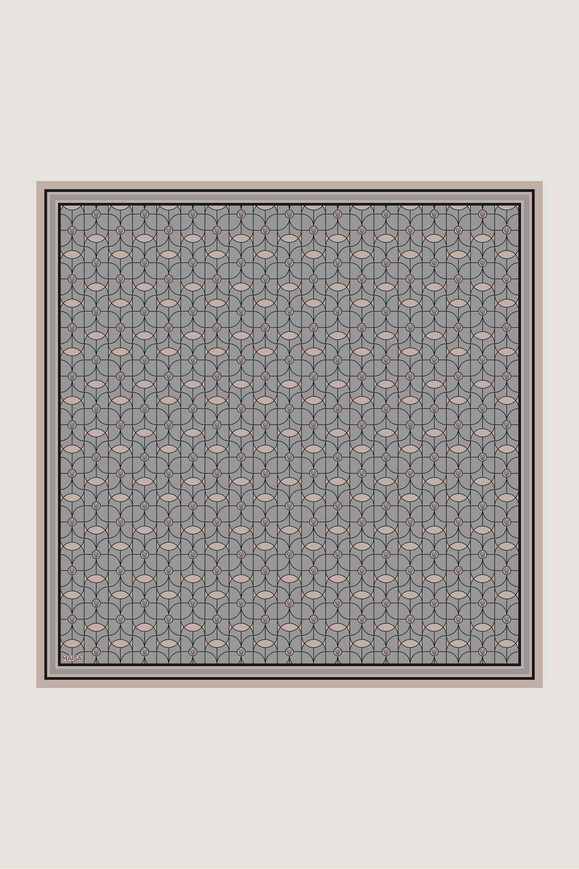 ZERRE TİVİL İPEK EŞARP 90*90 CM - GRİ