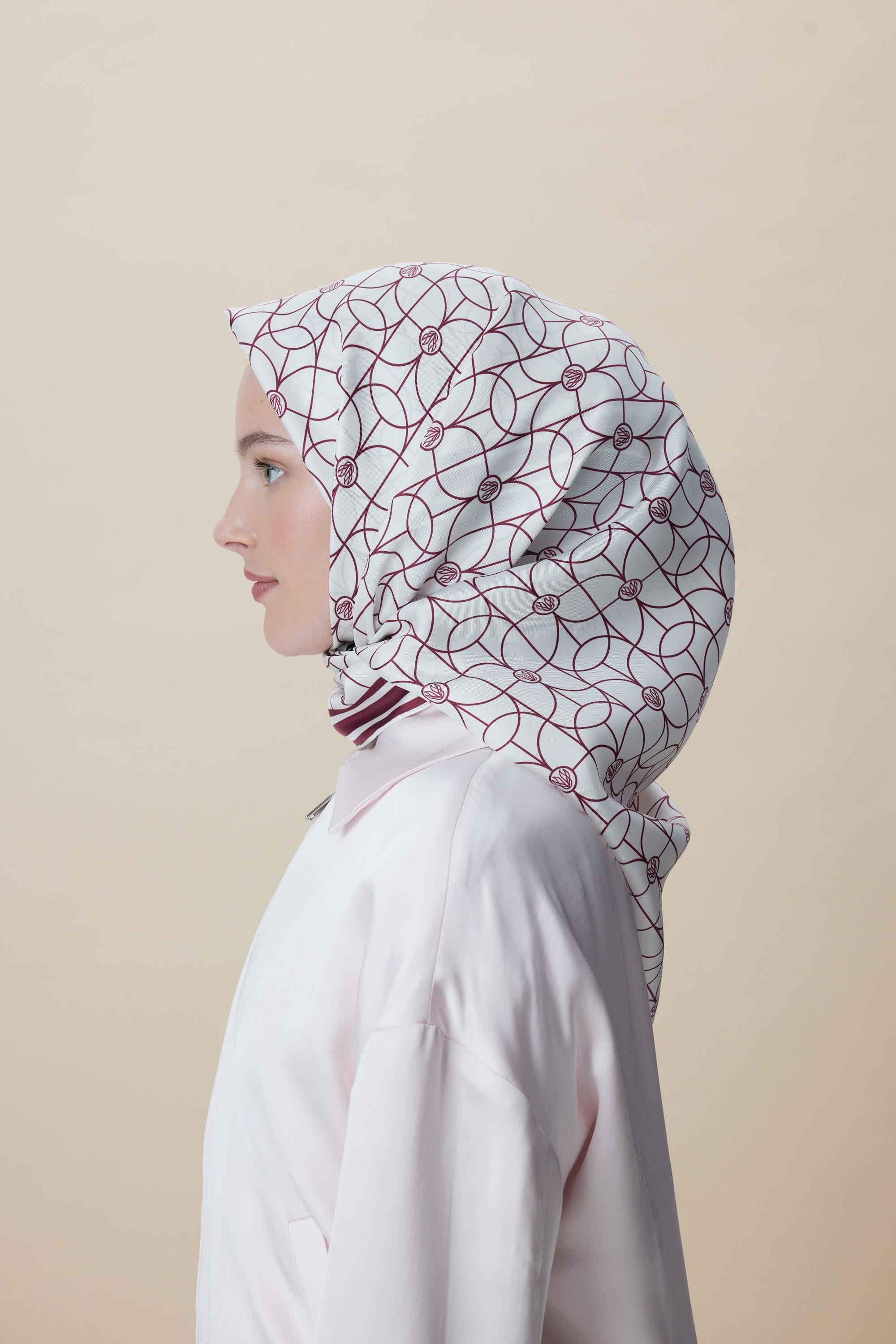 ZERRE TİVİL İPEK EŞARP 90*90 CM - K. FUŞYA
