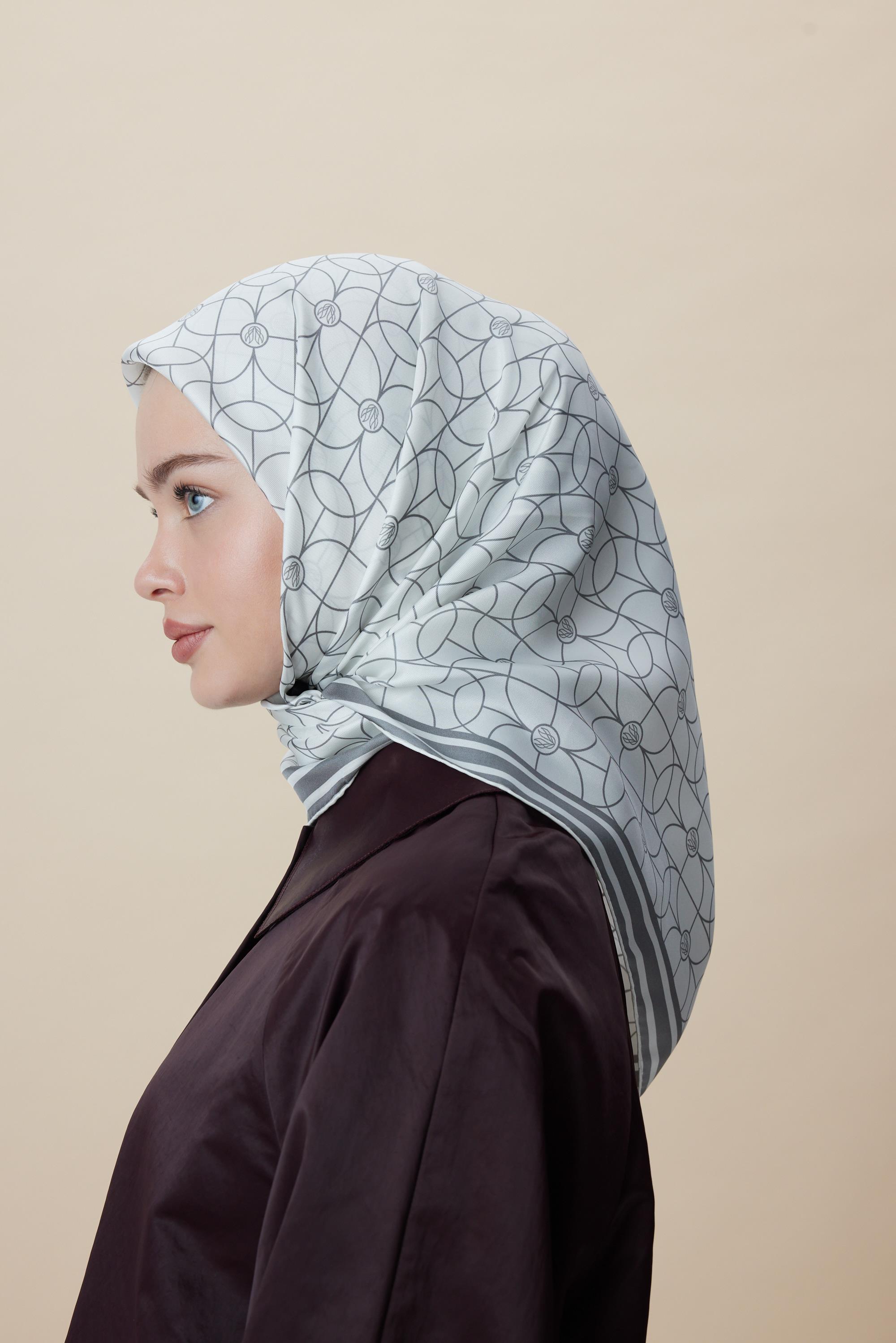 ZERRE TİVİL İPEK EŞARP 90*90 CM - K. GRİ