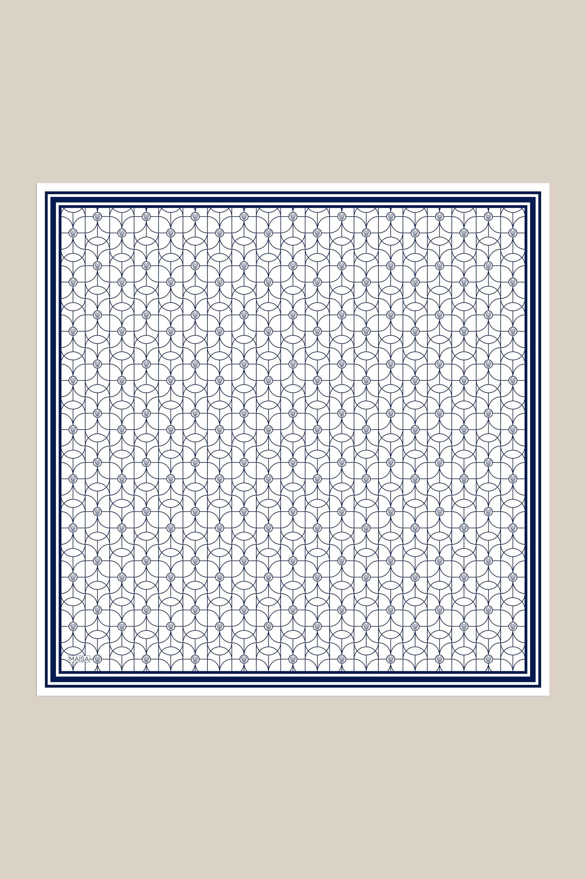 ZERRE TİVİL İPEK EŞARP 90*90 CM - K. LACİVERT