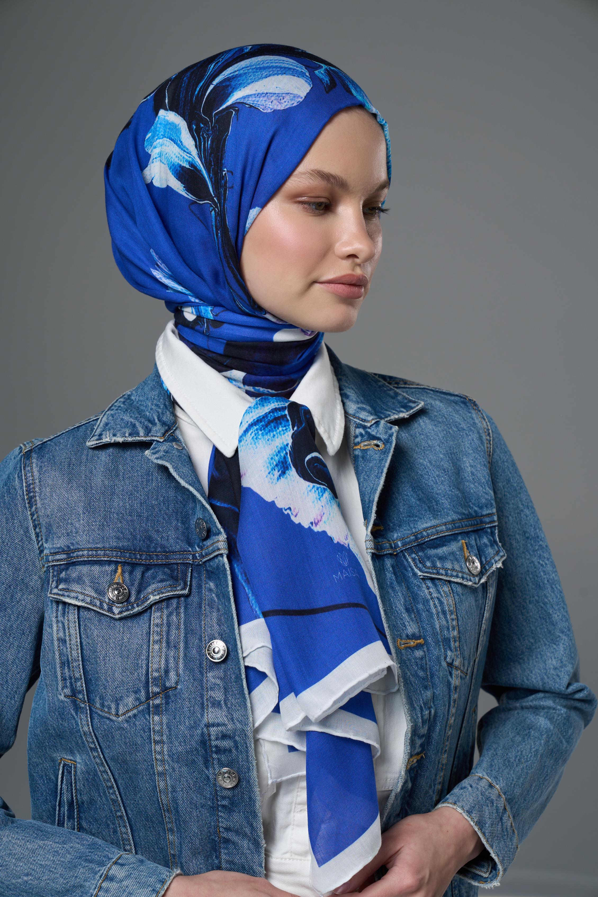 ZİA MODAL İPEK ŞAL 70*190 - SAKS