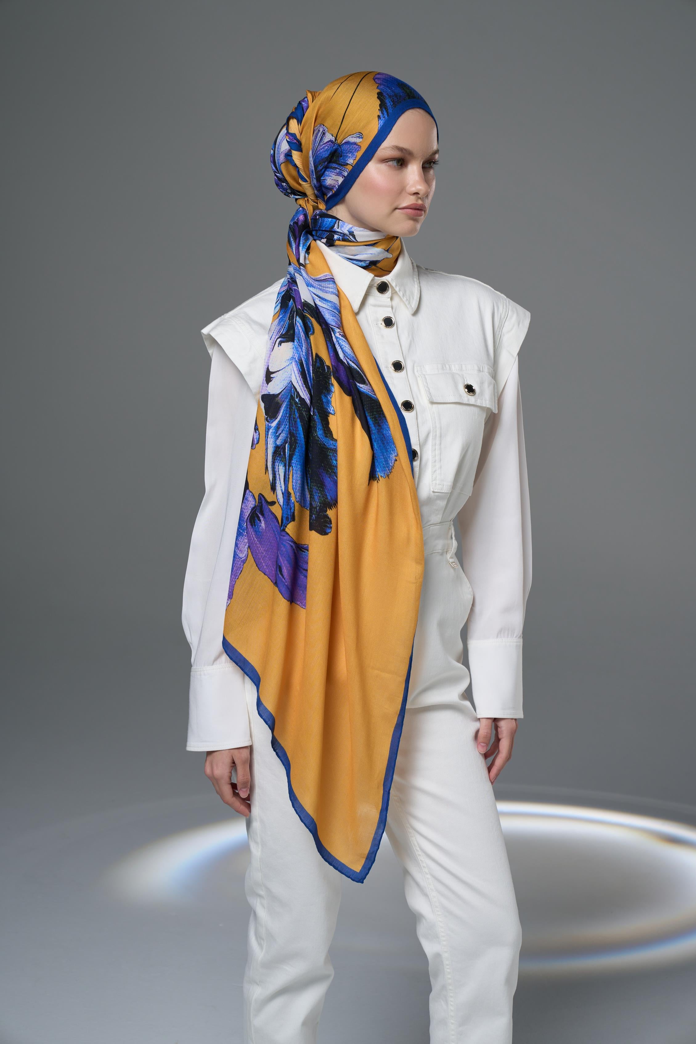 ZİA MODAL İPEK ŞAL 70*190 - SARI