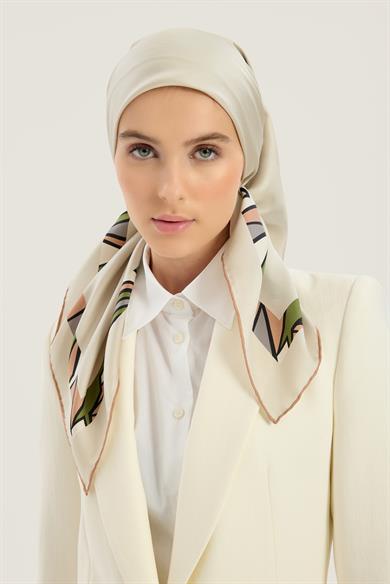 ADEN MULBERRY İPEK EŞARP 90*90 CM - BEJ