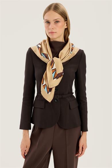 ADEN MULBERRY İPEK EŞARP 90*90 CM - CAMEL