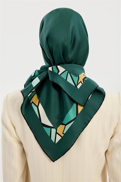 ADEN MULBERRY İPEK EŞARP 90*90 CM - KOYU YEŞİL