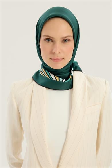 ADEN MULBERRY İPEK EŞARP 90*90 CM - KOYU YEŞİL