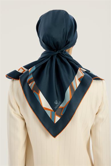 ADEN MULBERRY İPEK EŞARP 90*90 CM - LACİVERT