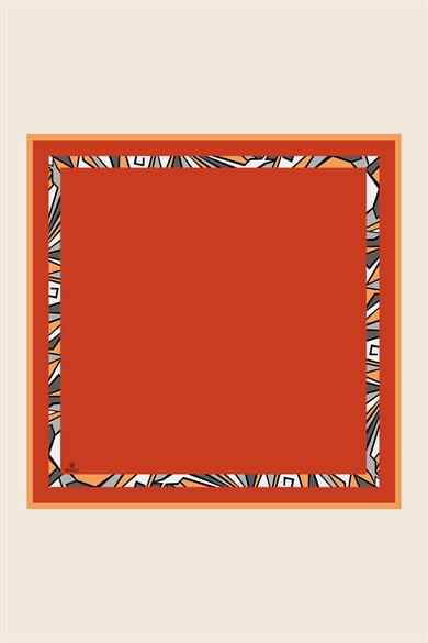 ADEN MULBERRY İPEK EŞARP 90*90 CM - TURUNCU