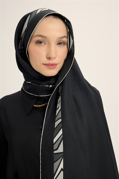 ADEN PAMUK İPEK ŞAL 70*190 CM - SİYAH