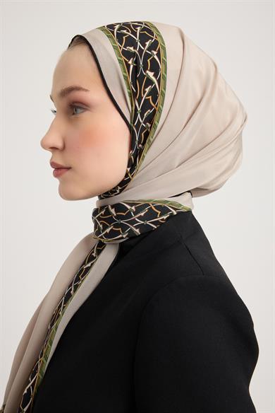 AHENK KREP İPEK ŞAL 70*190 CM - BEJ