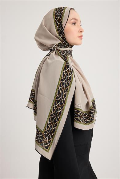 AHENK KREP İPEK ŞAL 70*190 CM - BEJ