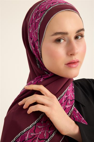 AHENK KREP İPEK ŞAL 70*190 CM - MÜRDÜM