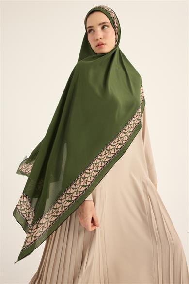 AHENK KREP İPEK ŞAL 70*190 CM - YEŞİL