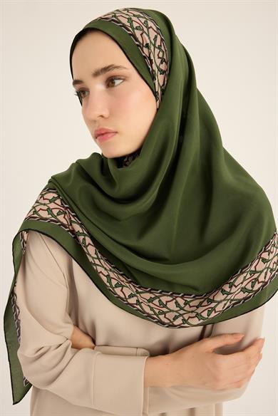 AHENK KREP İPEK ŞAL 70*190 CM - YEŞİL