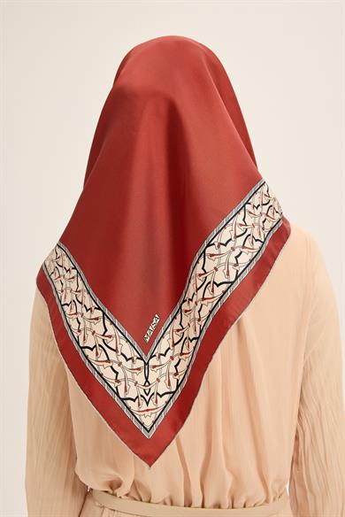 AHENK TİVİL İPEK EŞARP 90*90 CM - BORDO
