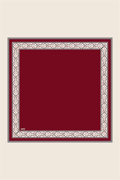 AHENK TİVİL İPEK EŞARP 90*90 CM - BORDO