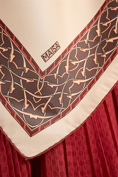 AHENK TİVİL İPEK EŞARP 90*90 CM - KREM