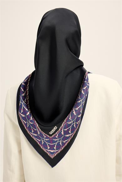 AHENK TİVİL İPEK EŞARP 90*90 CM - LACİVERT
