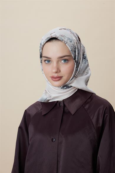 AHU TİVİL İPEK EŞARP 90*90 CM - PUDRA PEMBE