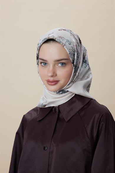 AHU TİVİL İPEK EŞARP 90*90 CM - PUDRA PEMBE