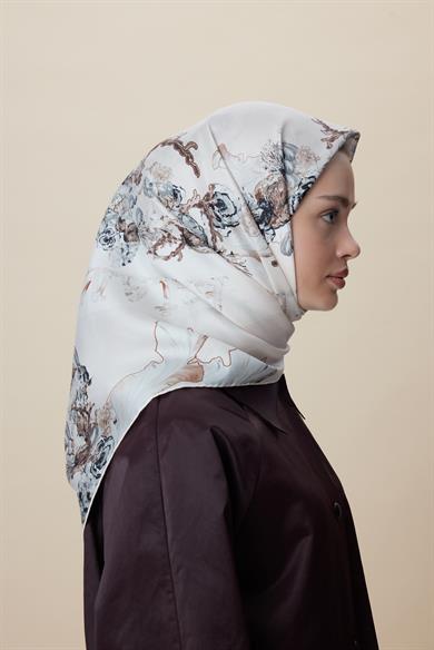 AHU TİVİL İPEK EŞARP 90*90 CM - PUDRA PEMBE