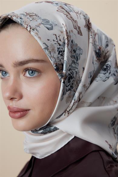 AHU TİVİL İPEK EŞARP 90*90 CM - PUDRA PEMBE